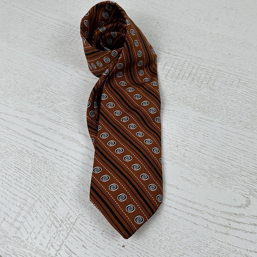 G‎ S Harvale And Co New York Tie Orange Stripe Spinning World Vintage